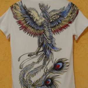 Fênix Colorida Camiseta - Atelier Sandra